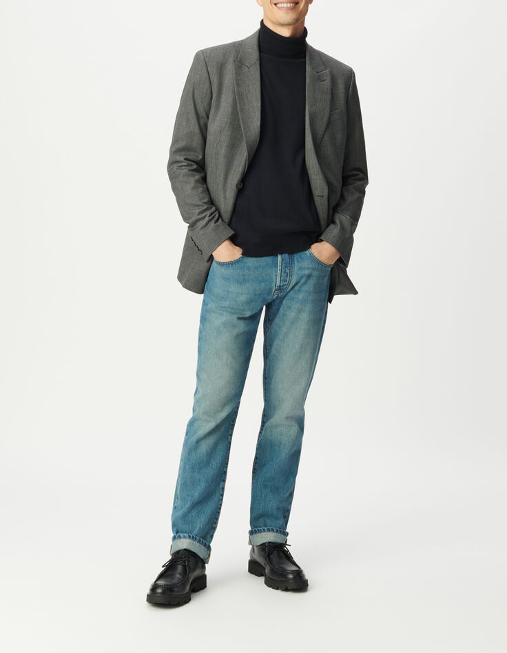 Veste de costume grise motif carreaux Homme-2