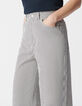 Witte jeans met wijde pijpen in krijtstreep Dames-4