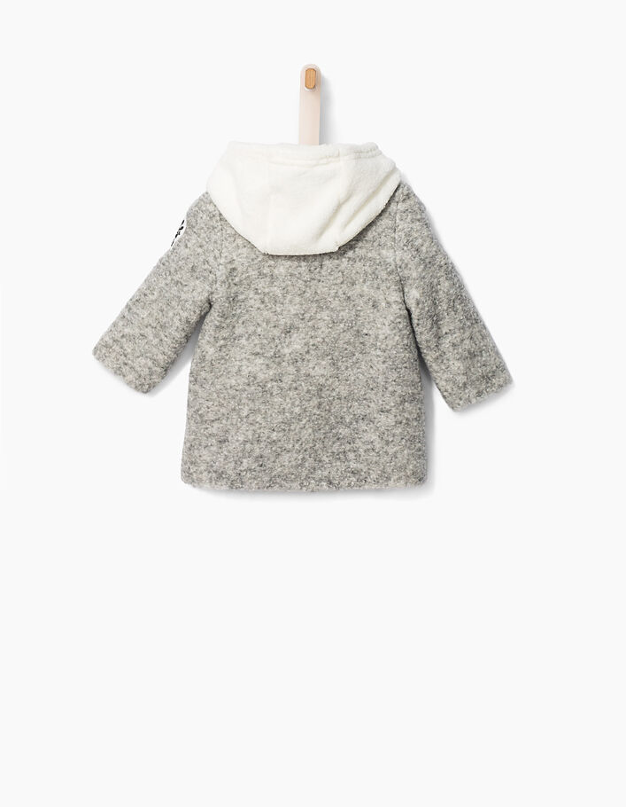 Manteau lainage gris bi-matière bébé fille - IKKS