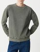 Sudadera suelta de mujer con capucha de forro polar gris y adorno de tachuelas-5