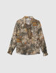 Blouse kaki imprimé paysage Femme-6