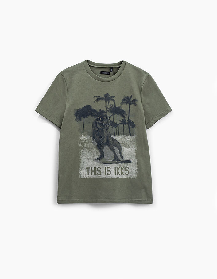 Hellkhaki Jungen-T-Shirt mit T-Rex-Motiv  - IKKS