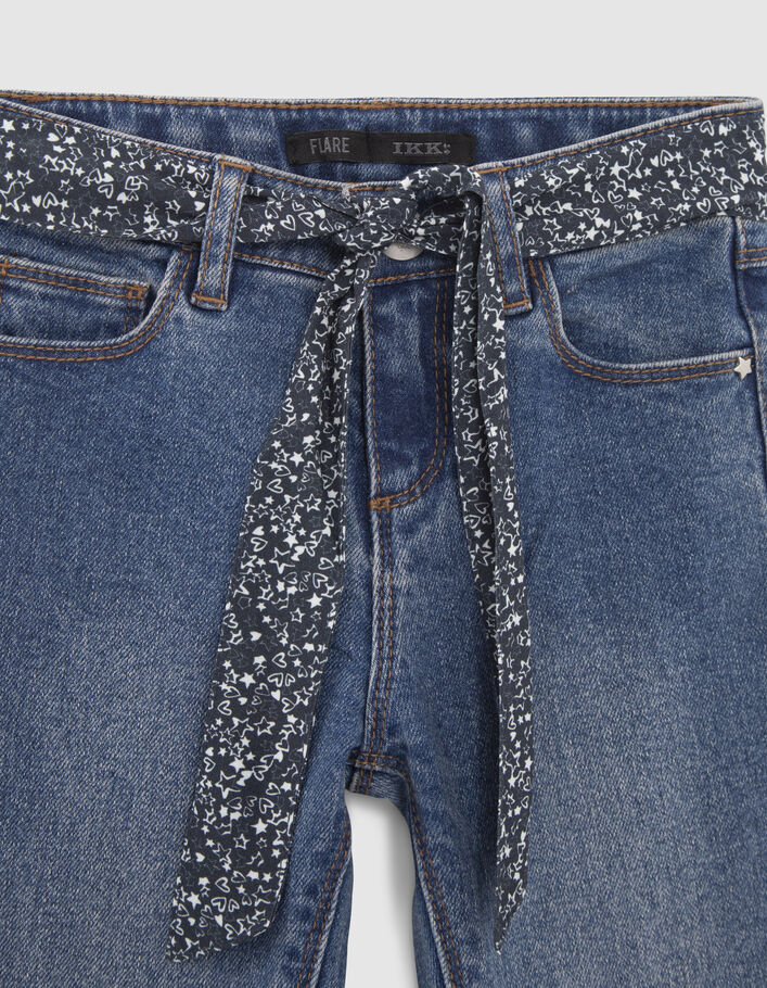Blauwe FLARE jeans Waterless met sjaal-ceintuur meisjes-3