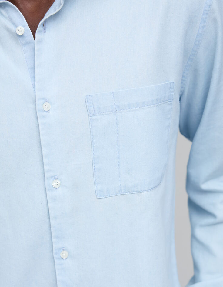 Blauw REGULAR overhemd katoen en Lyocell® Heren-6