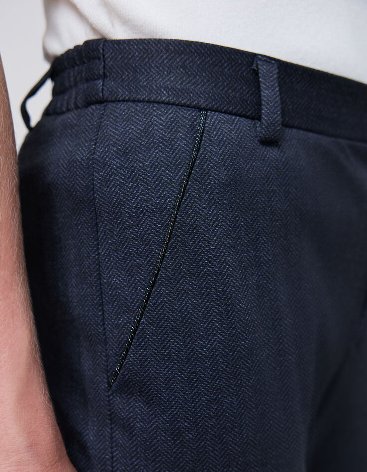 Anzughose 7/8 navy mit Fischgr&auml;tmuster f&uuml;r Damen-4
