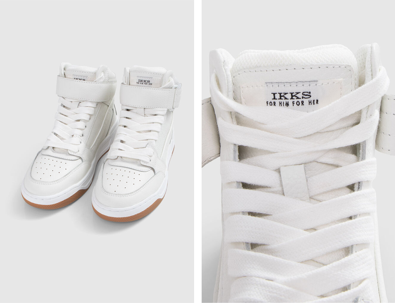 Unisex white leather Gender Free trainers - IKKS-3