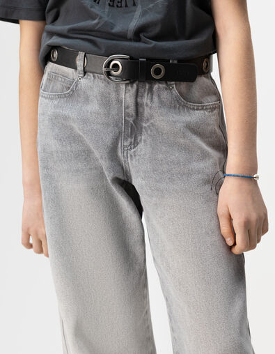 Girls’ black belt with XL eyelets - IKKS