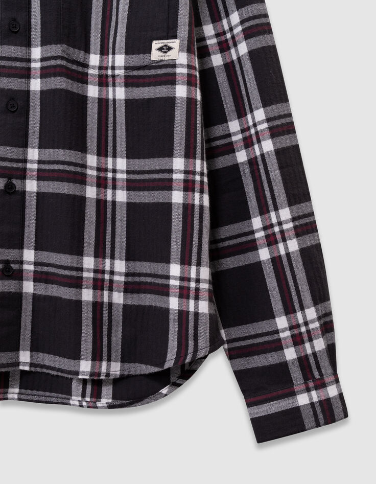 Chemise carreaux grise capuche amovible garçon-7 Chemise carreaux grise capuche amovible garçon-7
