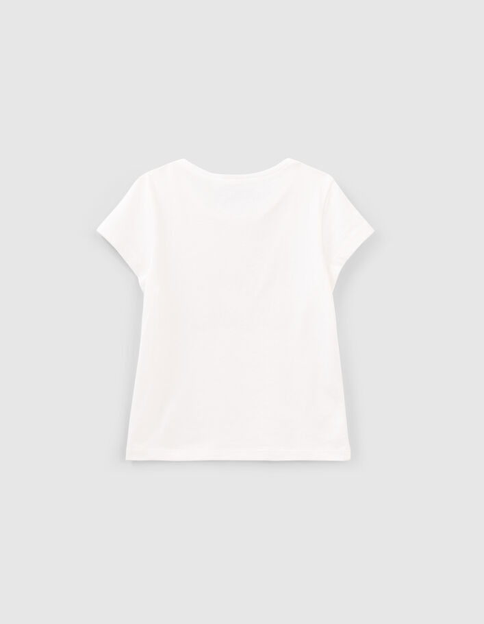 T-shirt blanc cassé avec broderie fille - IKKS
