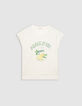 Camiseta manga corta blanco diseño limonada mujer-5
