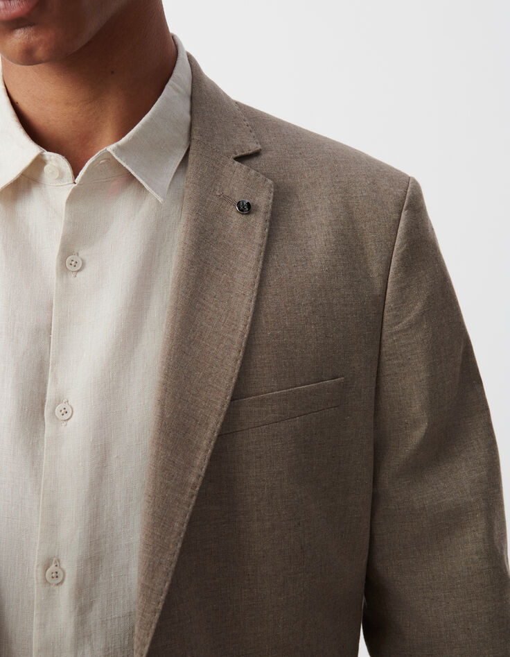 Men’s beige cotton marl blazer-7