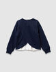 Sudadera azul marino mensaje cuello Harry Potter niña-6
