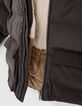 Anthrazitgraue Jungensteppjacke mit Kapuze mit Schirm-4
