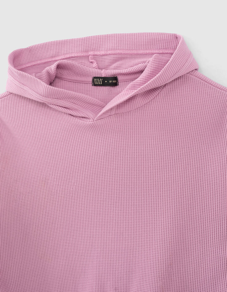 Girls’ violet waffle hoodie-3