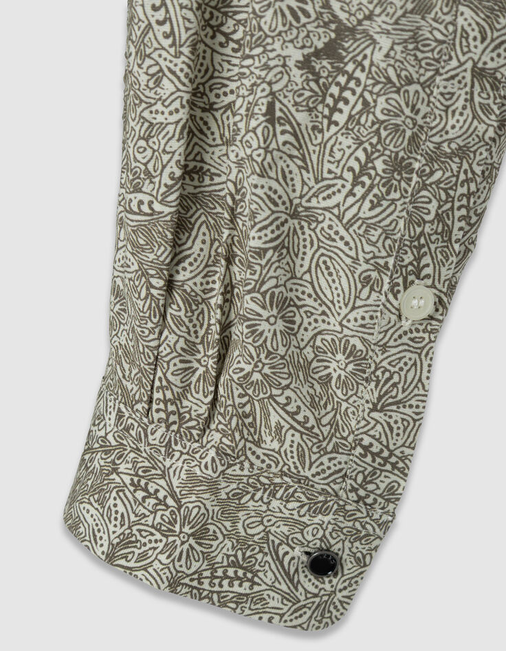 Herren Hemd khaki mit Gem&uuml;sedruck-3