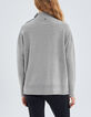 Grijze gebreide trui jacquard skistijl Dames-3