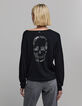 Woman's black skull and crossbones sweater-5