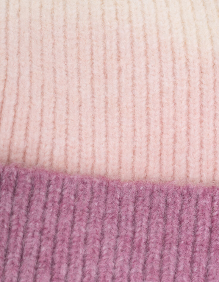 Bonnet rose tricot effet deep dye fille-7