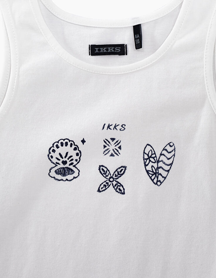 2-in-1-Mädchen-T-Shirt mit Streifen und Top mit Stickerei-7
