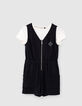 Combi courte 2 en 1 noire avec T-shirt fille-1