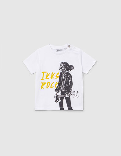 Camiseta blanca guitarrista le&oacute;n beb&eacute; ni&ntilde;o - IKKS