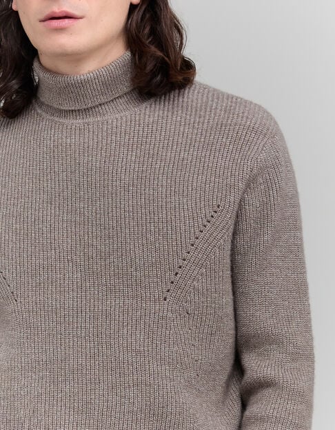 Jersey de cuello alto de punto crudo para hombre Jersey de cuello alto de punto crudo para hombre - IKKS