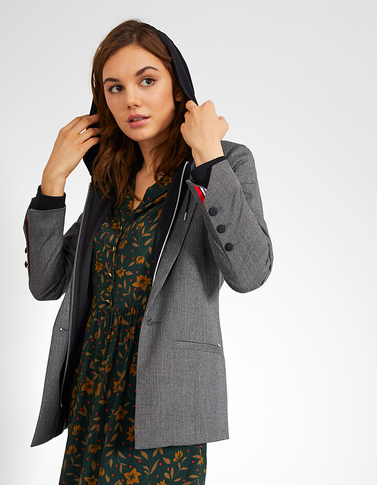 Veste de costume grise à carreaux prince-de-galles I.Code-1