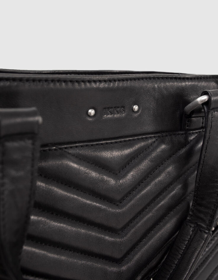 Sac cabas LE 1440 Rock noir cuir clout&eacute; Femme-6