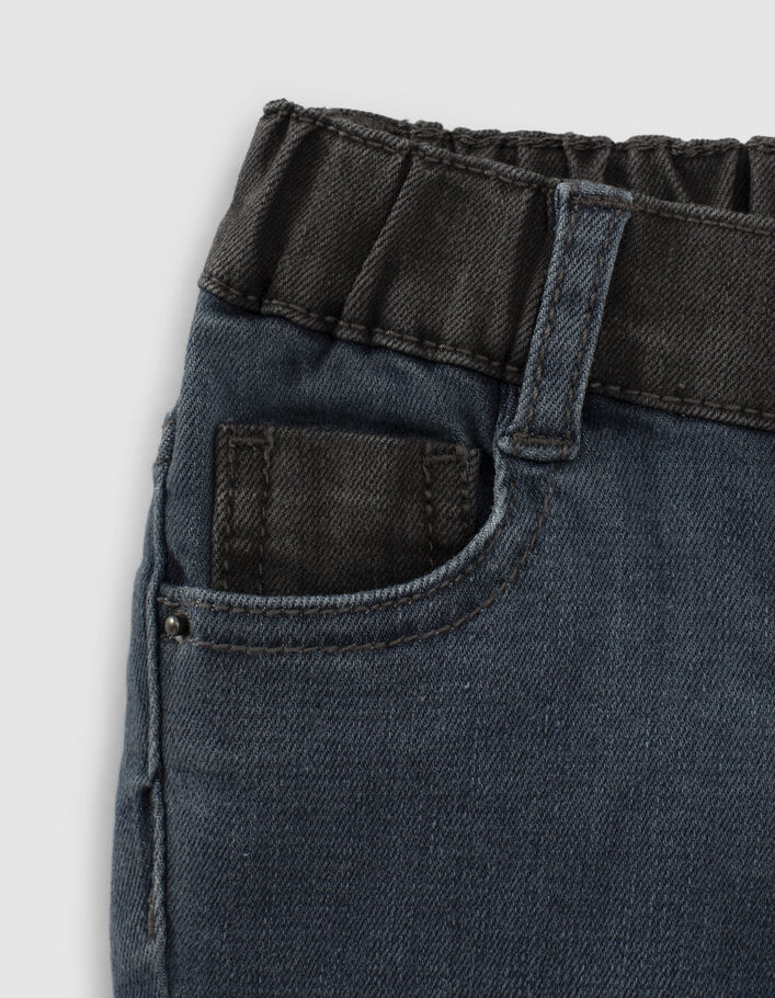 Vintage blue jeans met contrast used black jongens - IKKS