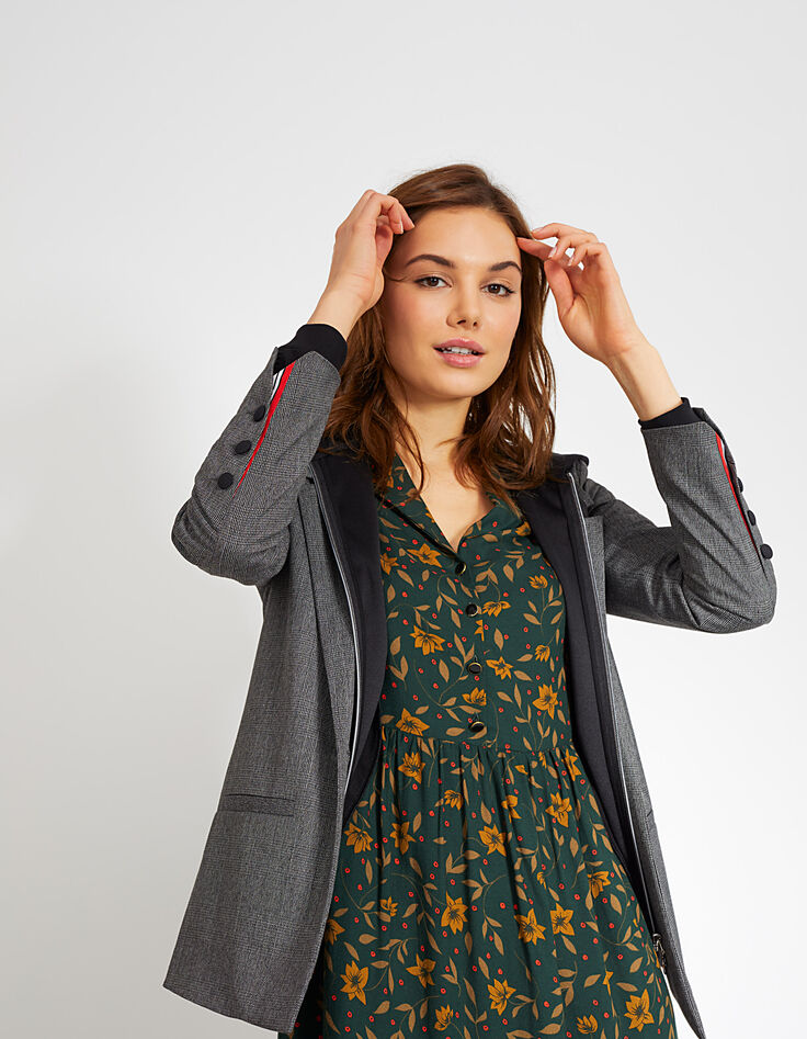 Veste de costume grise à carreaux prince-de-galles I.Code-4