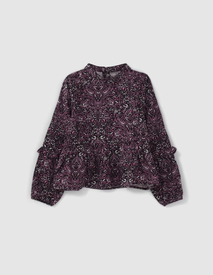 Roze blouse LENZING™ ECOVERO™ paisleyprint meisjes-3