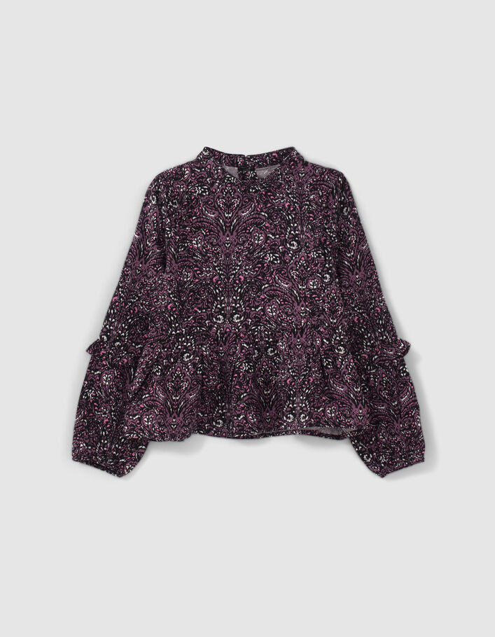 Girls’ pink paisley print LENZING™ ECOVERO™ blouse - IKKS