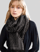 Foulard noir jacquard motif léopard lurex Femme-6