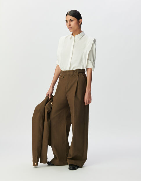 Camisa blanca cortes laterales mujer - IKKS