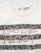 Baby girls’ ecru striped sailor sweatshirt with slogan-2