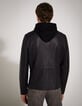 Men’s black leather jacket with seaming-2