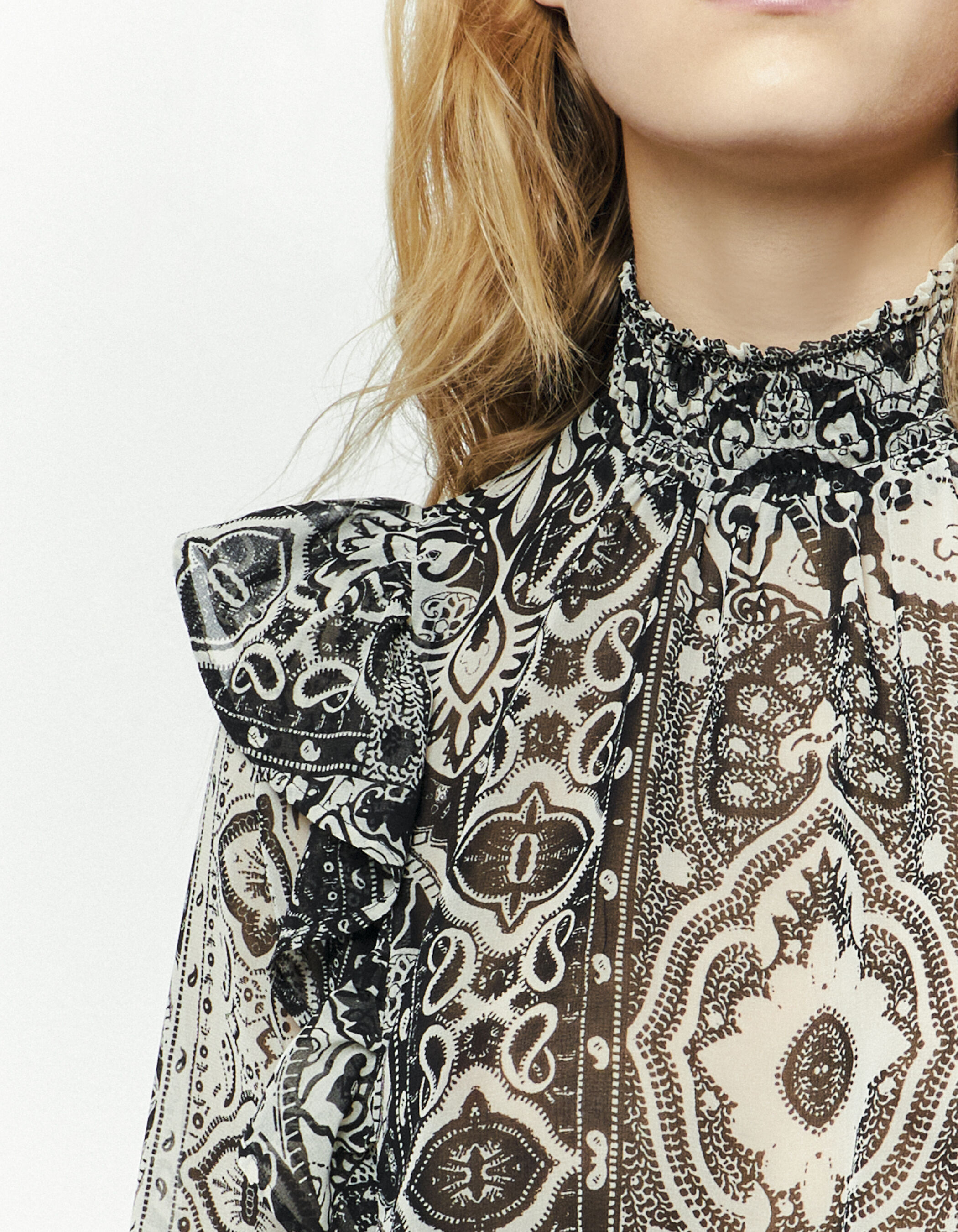 Blouse store foulard femme