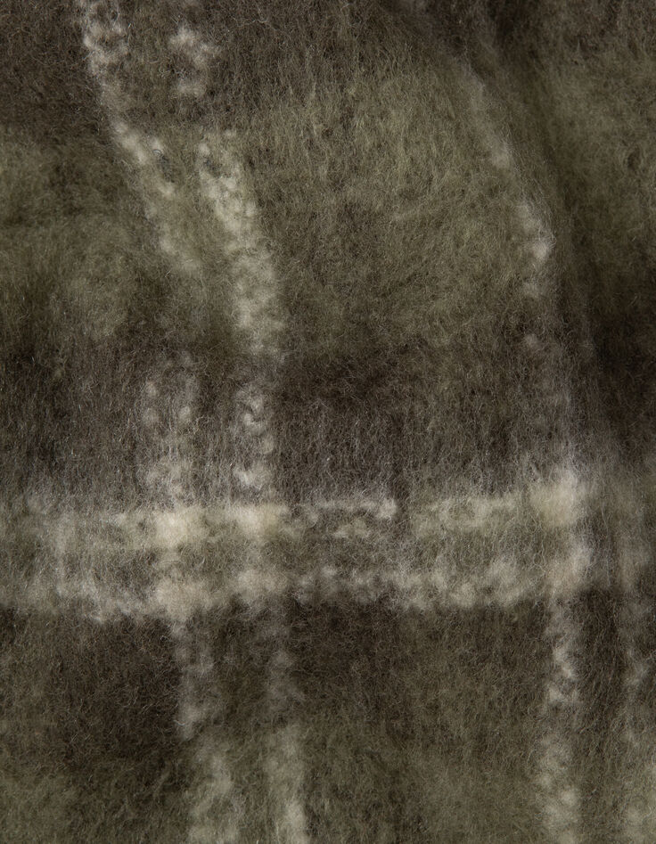 Echarpe kaki motif carreaux Femme-3 Echarpe kaki motif carreaux Femme-3