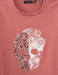 Camiseta rosa palo algod&oacute;n ecol&oacute;gico calavera ni&ntilde;a-2