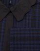 Girl's navy check cropped shirt-5