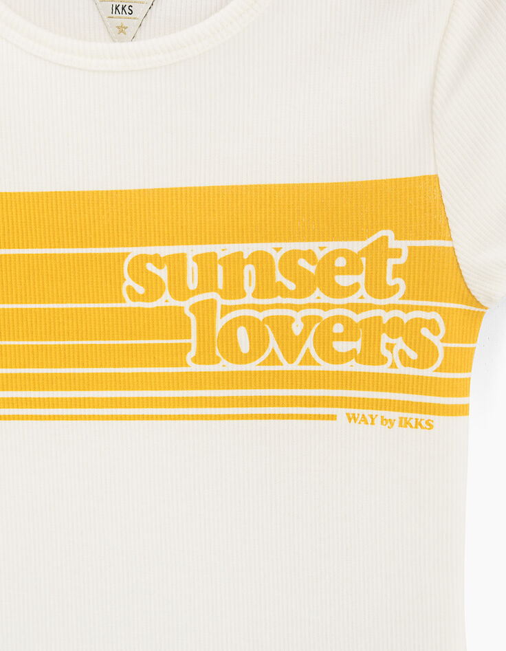 Cremeweißes Mädchen-T-Shirt Sunset Lovers-3