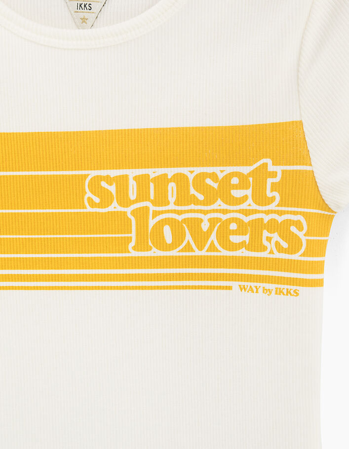 Girls' off-white Sunset Lovers T-shirt - IKKS