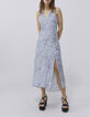 Robe longue bleu imprimé bandana Femme-1