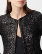 Women's short black jacket with sequin embroidery-4