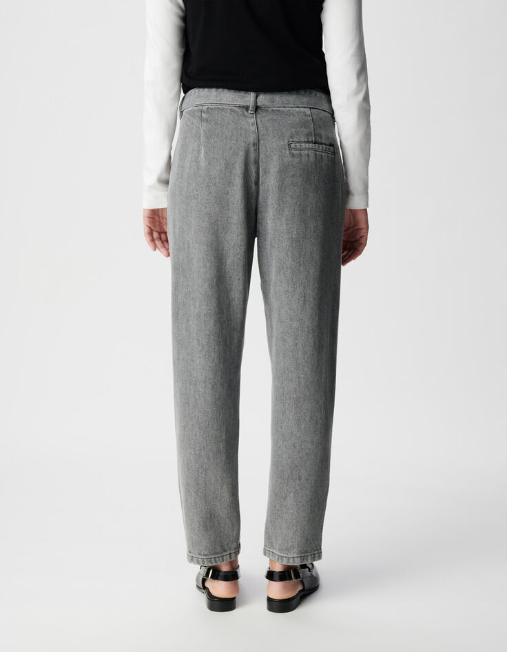 Women&rsquo;s grey Lyocell&reg; baggy cropped jeans-3