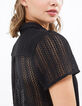 Chemise noire en dentelle ajourée et doublée I.Code-5