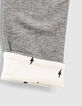Leggings réversible gris et écru imprimé éclairs fille-7