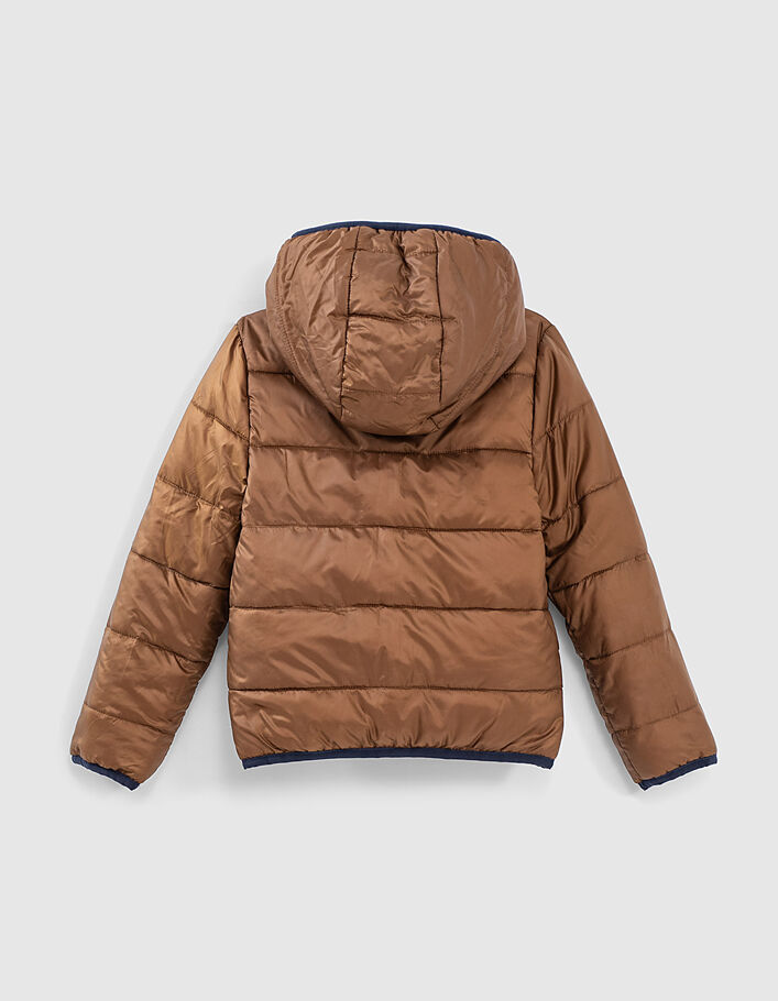 Boys’ navy tattoo/cognac reversible padded jacket - IKKS