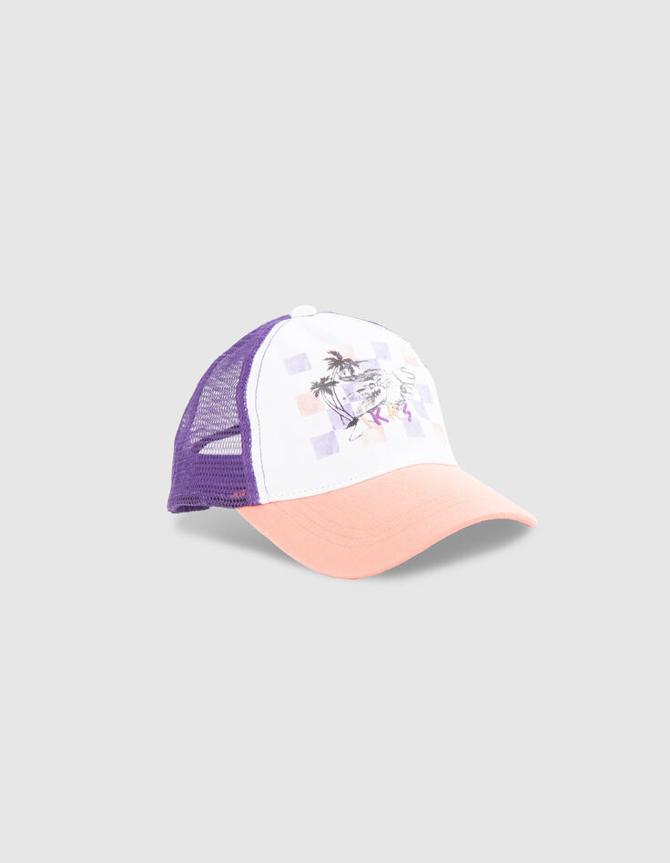 Boys’ orange, white, purple cap with crocodile-1