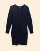 Robe marine effet drap&eacute; c&ocirc;t&eacute; I.Code-7